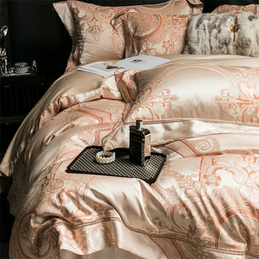 Chic Beige 1000TC Egyptian Cotton European Bedding Set with Gold Decorative Pattern